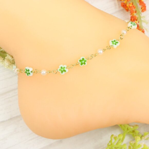 "Handmade Anklet – Elegant & Delicate Jewelry for Women | UNVRC1481 - Picture 1 of 10